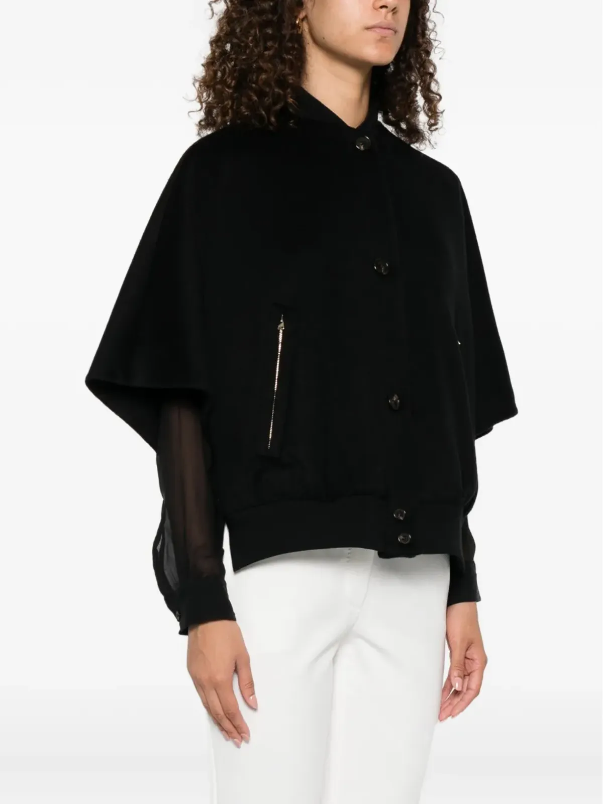 Max Mara ボタン留めケープジャケット - 画像3