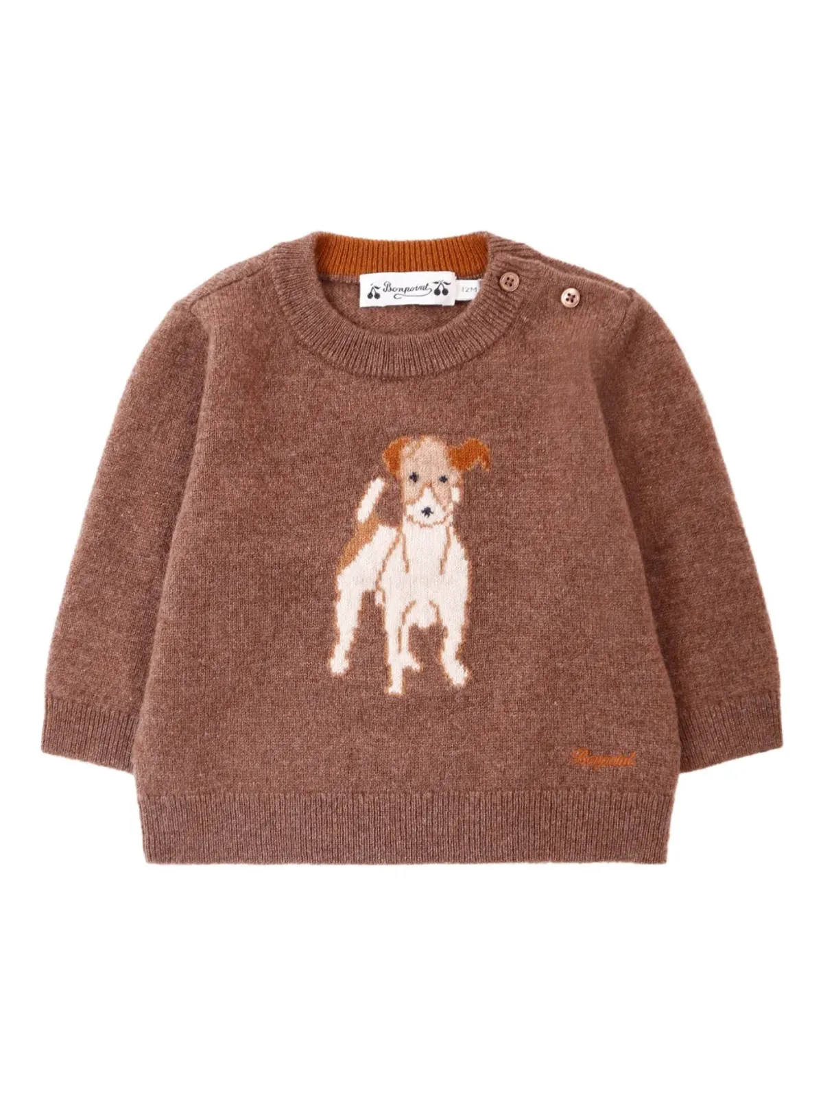 Bonpoint 犬の刺繍入りカシミアセーター - 画像1