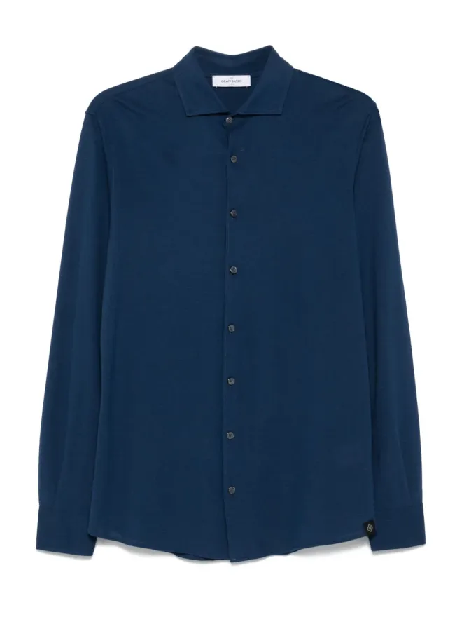 Gran Sasso Gran Sasso ボタンダウンコットンシャツ ブルーの商品画像