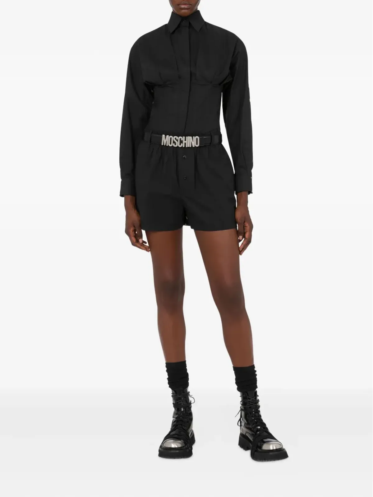 Moschino ボタン留めコットンショーツ - ブラック - 画像2