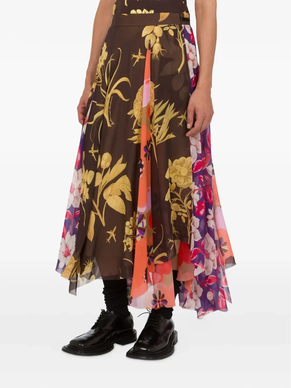 Moschino 花柄プリント アシンメトリック スカート - 画像3