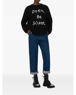 Moschino embroidered wool sweater - Black - サムネイル2