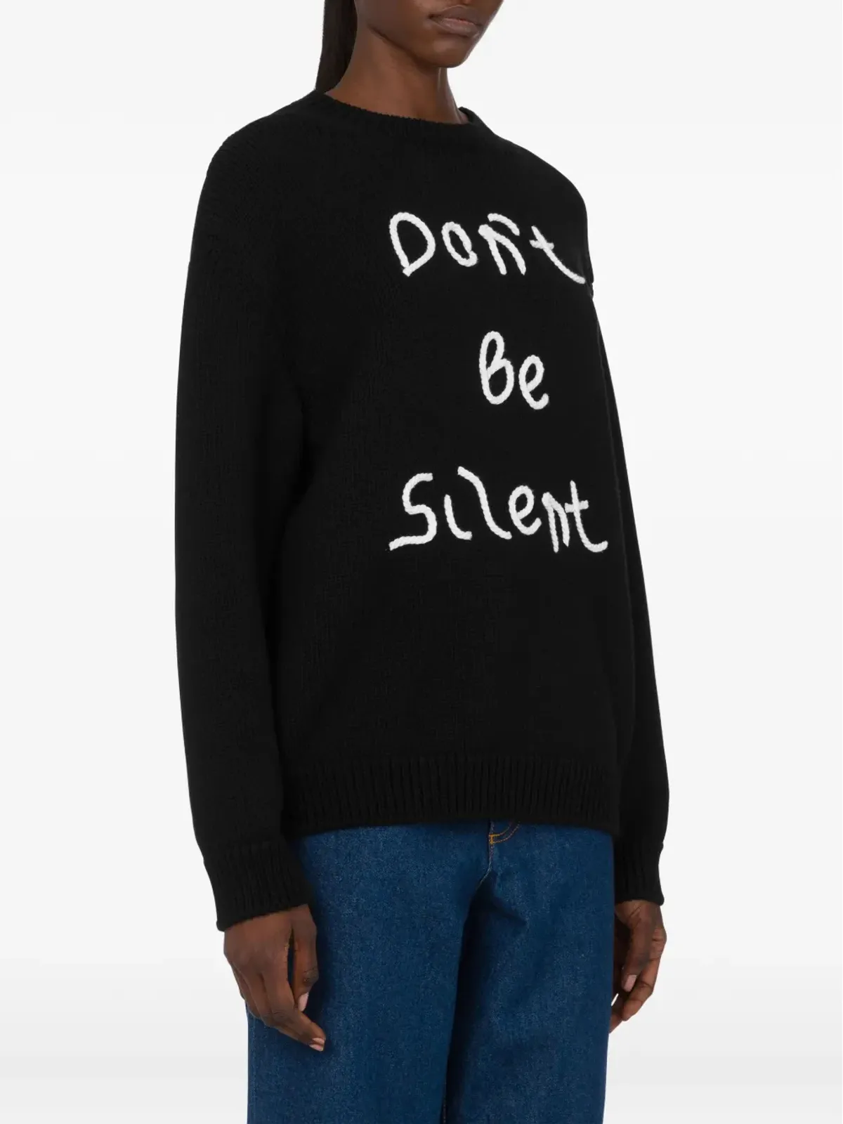 Moschino embroidered wool sweater - Black - 画像3