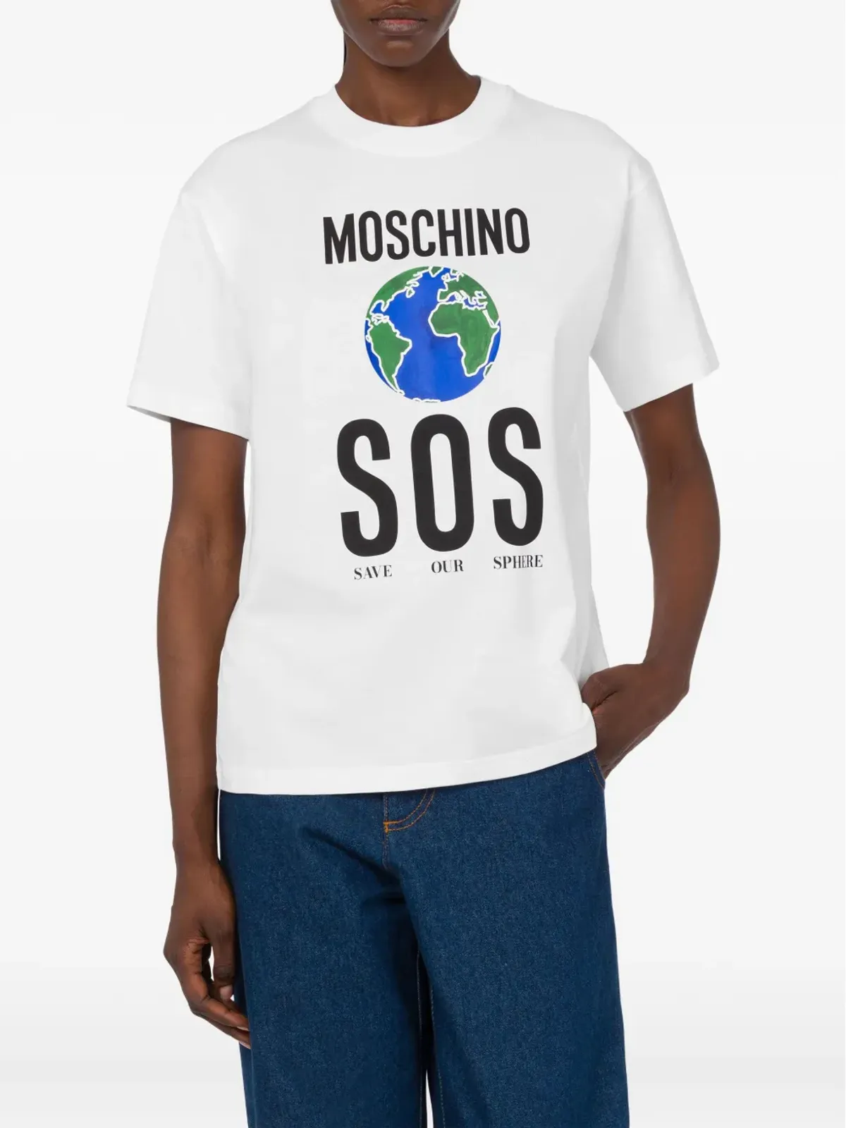 Moschino 地球儀プリント SOS Tシャツ - 画像3