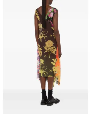 Moschino 花柄プリント アシンメトリードレス ブラック - サムネイル3
