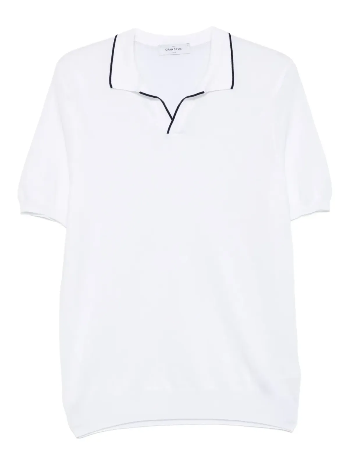 Gran Sasso 編み込み襟のポロTシャツ - White - 画像1