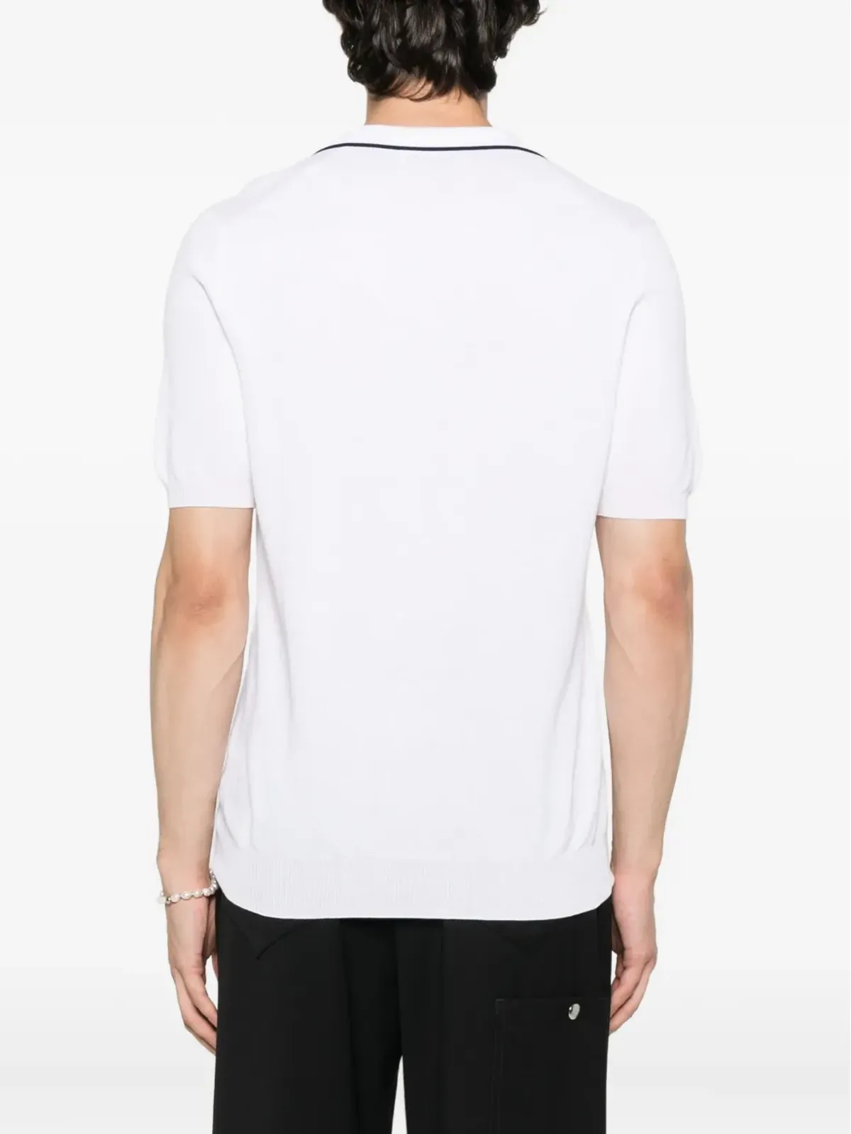 Gran Sasso 編み込み襟のポロTシャツ - White - 画像3