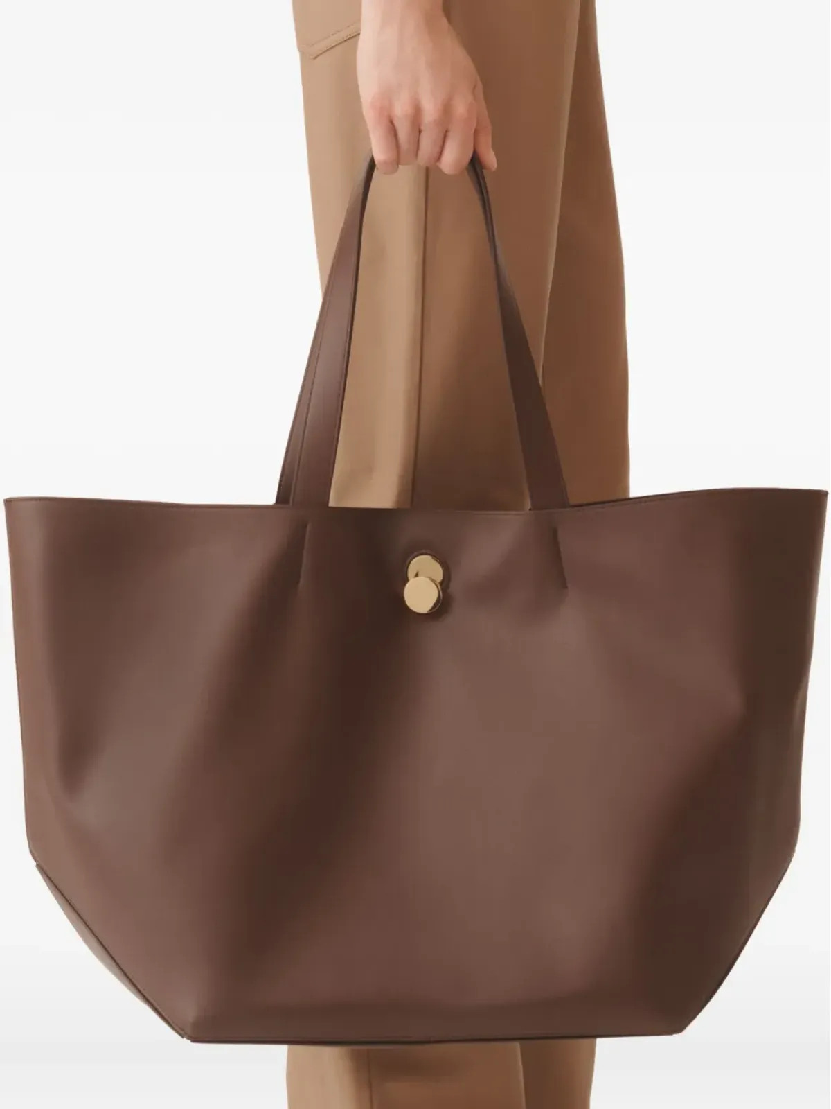 Fabiana Filippi Eclissi button-fastening tote bag - Brown - 画像2
