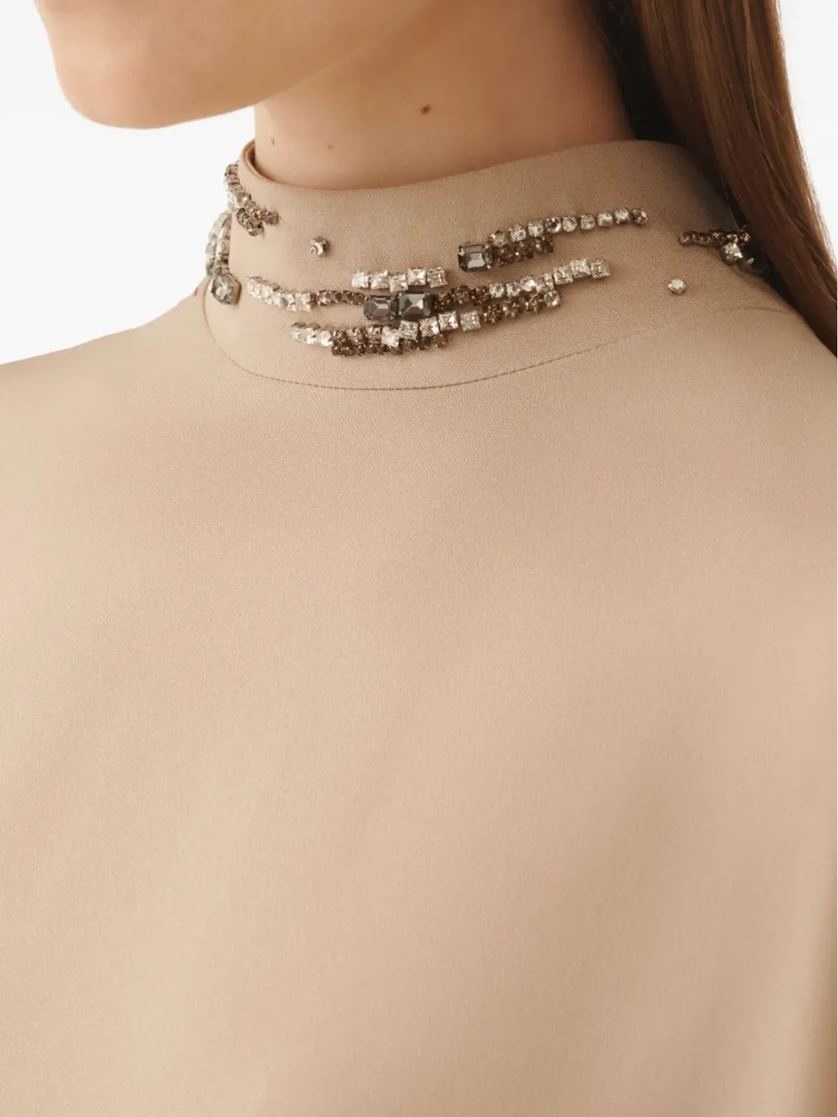 Fabiana Filippi エンベリッシュド モックネック マキシドレス - 画像5