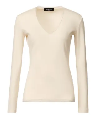 Fabiana Filippi Vネックリブ編みTシャツ - サムネイル1