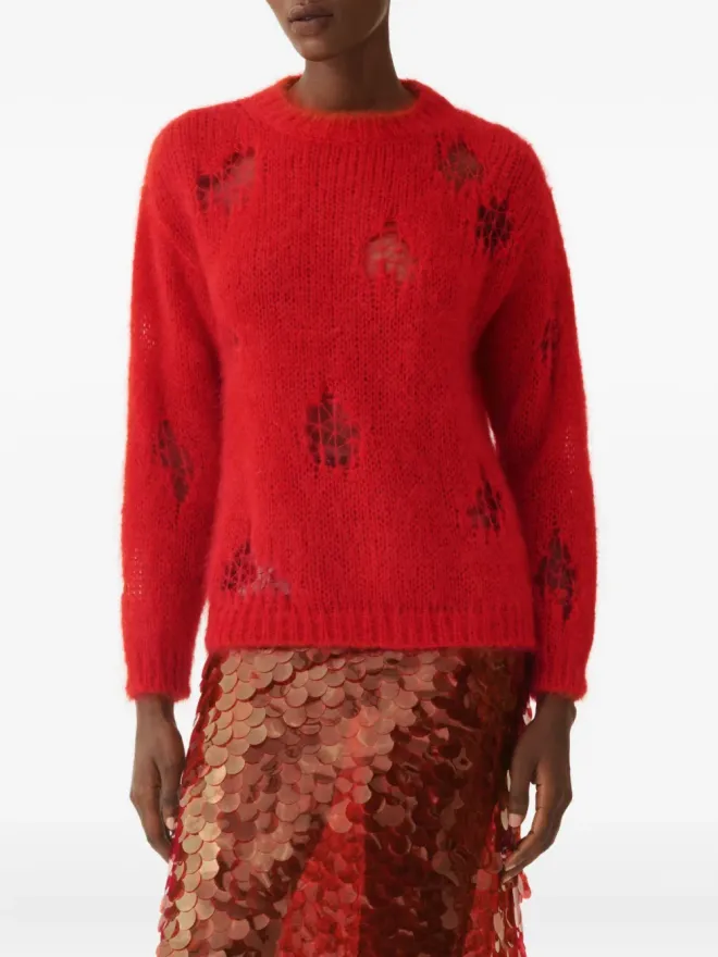 Fabiana Filippi Fabiana Filippi distressed crew-neck sweater - Redの商品画像