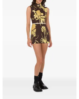Moschino 花柄プリント ハイネック ドレス ブラウン - サムネイル2