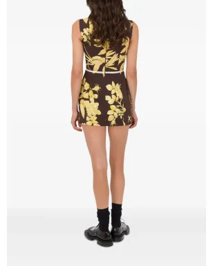 Moschino 花柄プリント ハイネック ドレス ブラウン - サムネイル3