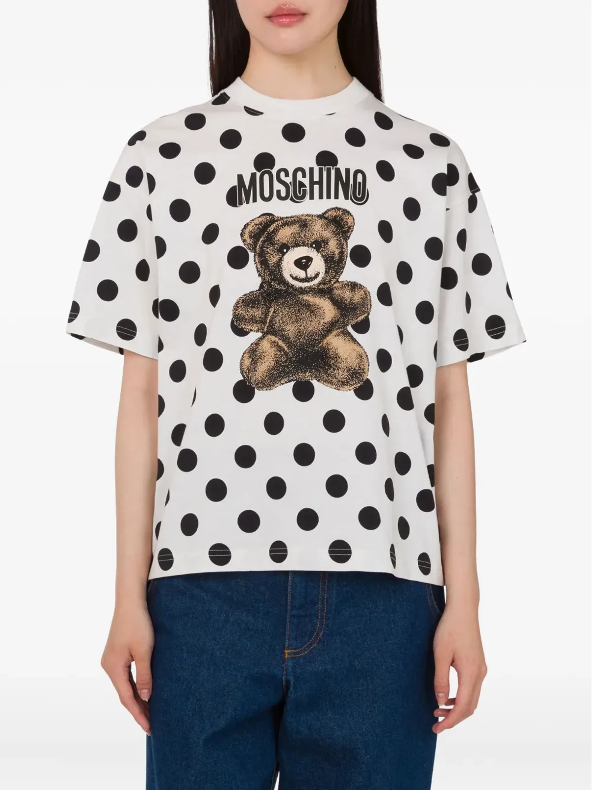Moschino ポルカドット テディベアプリント Tシャツ - 画像3