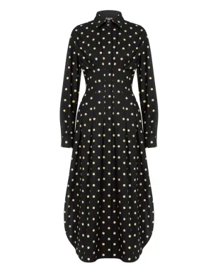 Moschino ポルカドットプリーツドレス - ブラック - サムネイル1