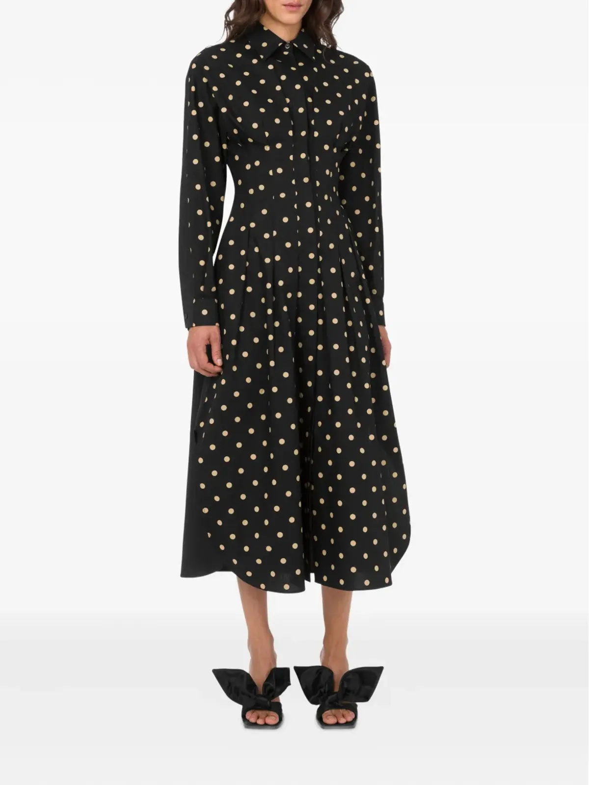 Moschino ポルカドットプリーツドレス - ブラック - 画像2