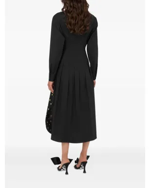 Moschino ポルカドットプリーツドレス - ブラック - サムネイル3