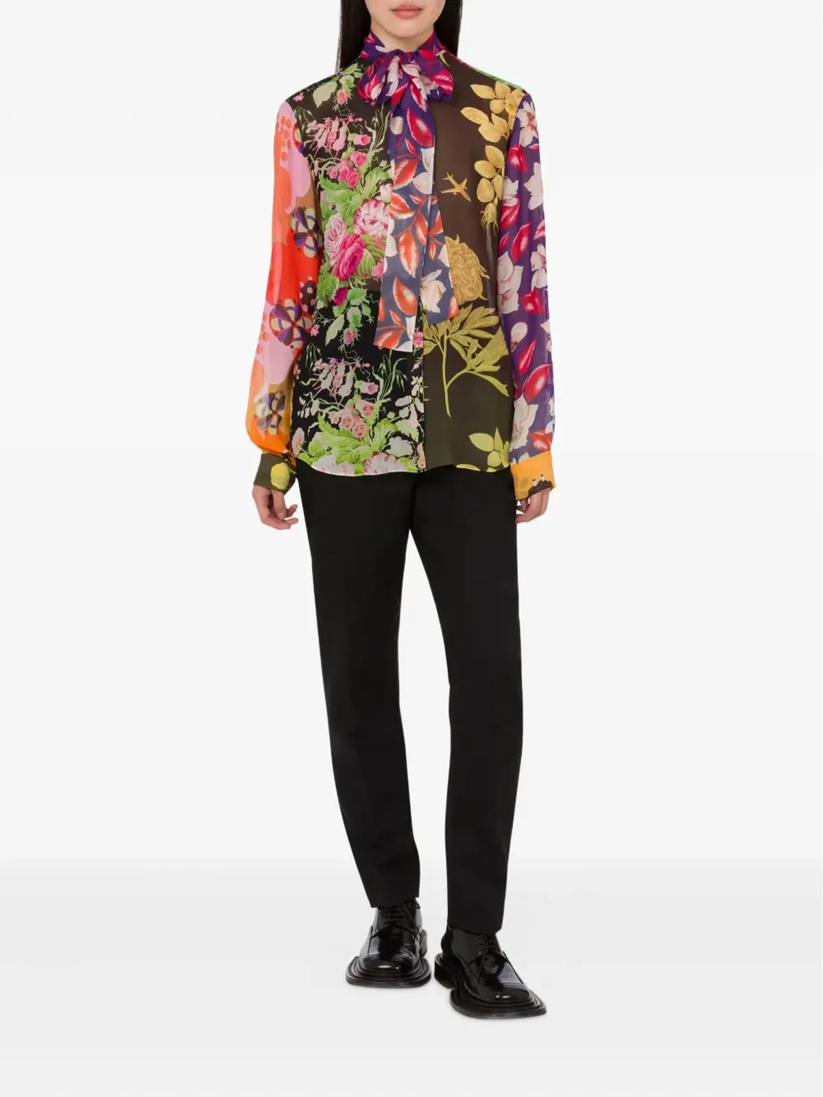 Moschino 花柄プリント シルク ブラウス - 画像2