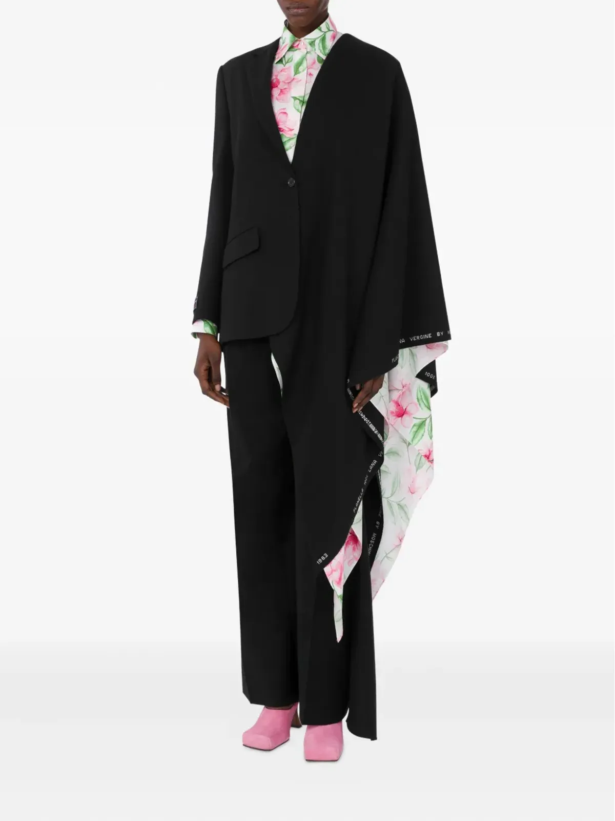 Moschino アシンメトリック・ドレープ ウール コート - 画像2