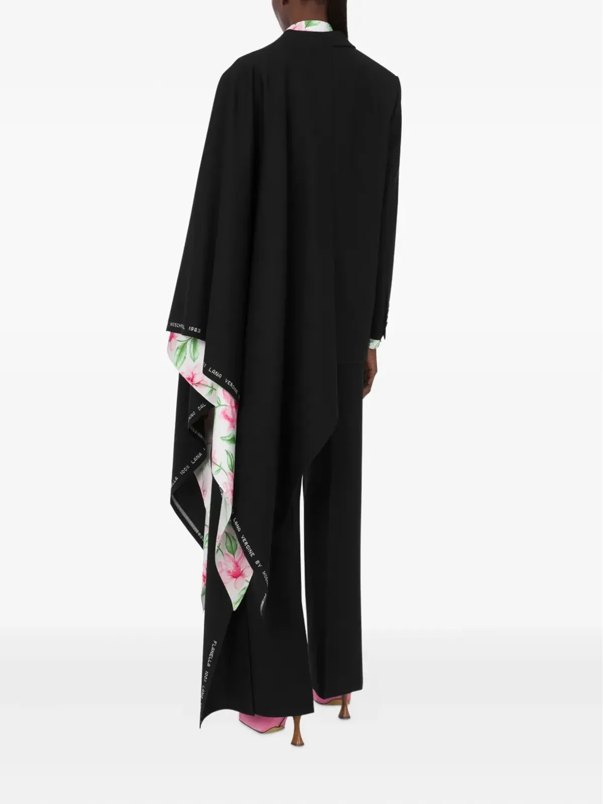 Moschino アシンメトリック・ドレープ ウール コート - 画像3
