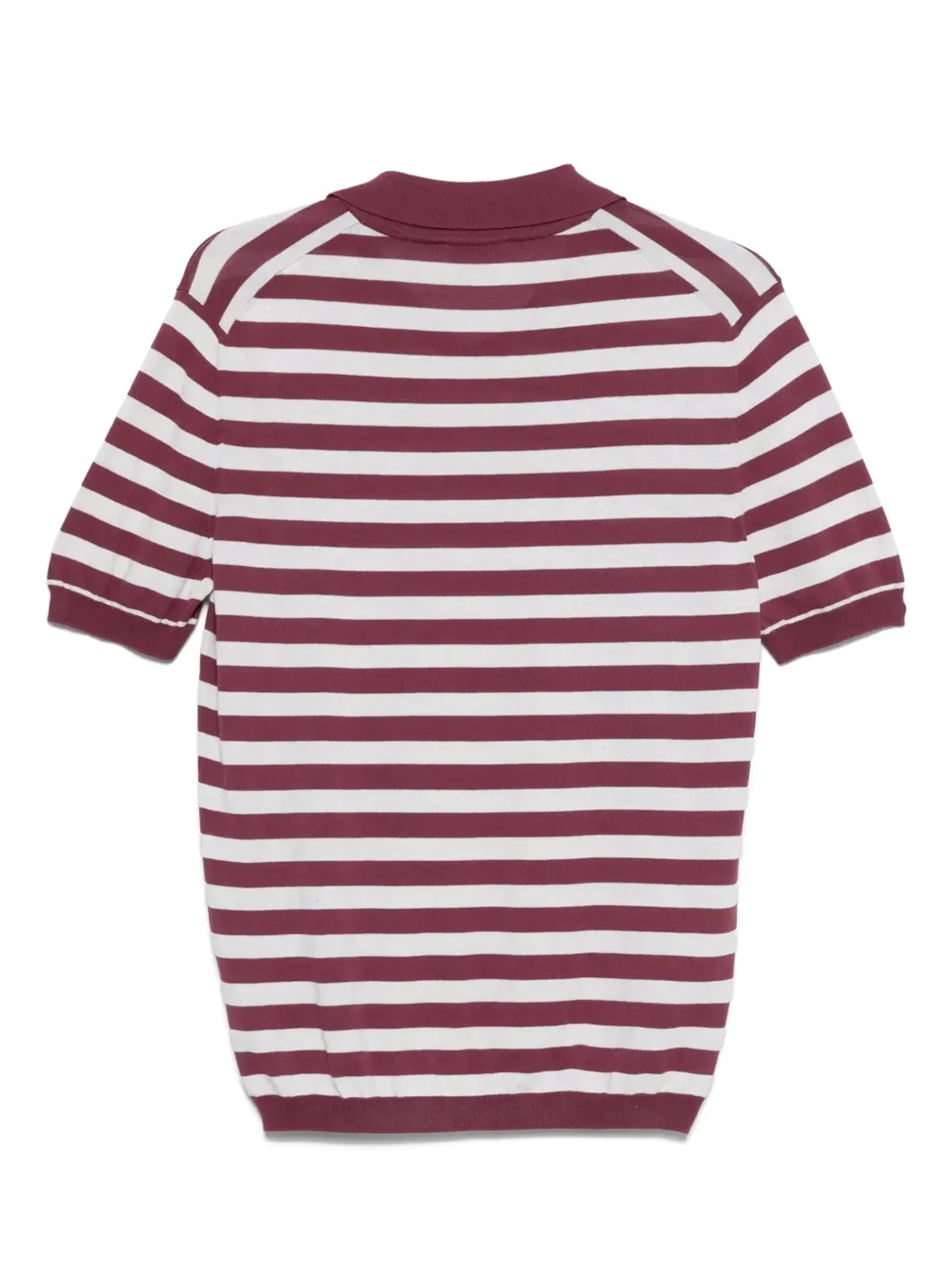 Gran Sasso ストライプ ポロネック Tシャツ（レッド） - 画像2