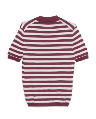 Gran Sasso ストライプ ポロネック Tシャツ（レッド） - サムネイル2