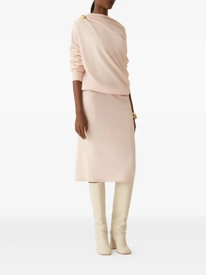 Fabiana Filippi Fabiana Filippi ドレープネック ボタンディテール ミディドレスの商品画像