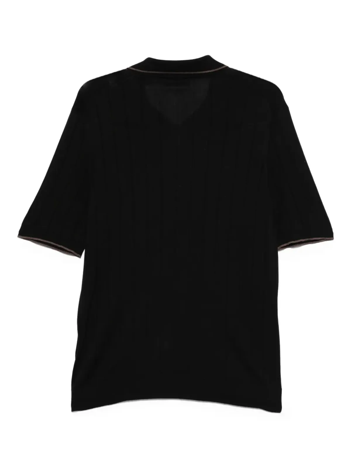 Gran Sasso リブ編みポロTシャツ - ブラック - 画像2