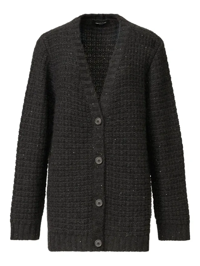 Fabiana Filippi Fabiana Filippi スパンコール付きワッフルニットカーディガン - Greyの商品画像