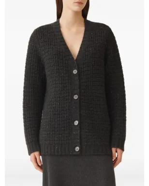 Fabiana Filippi スパンコール付きワッフルニットカーディガン - Grey - サムネイル3