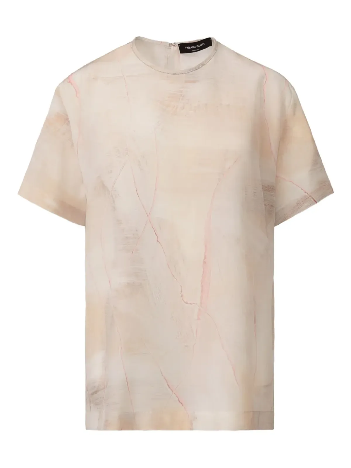 Fabiana Filippi マーブルプリント半袖Tシャツ - 画像1
