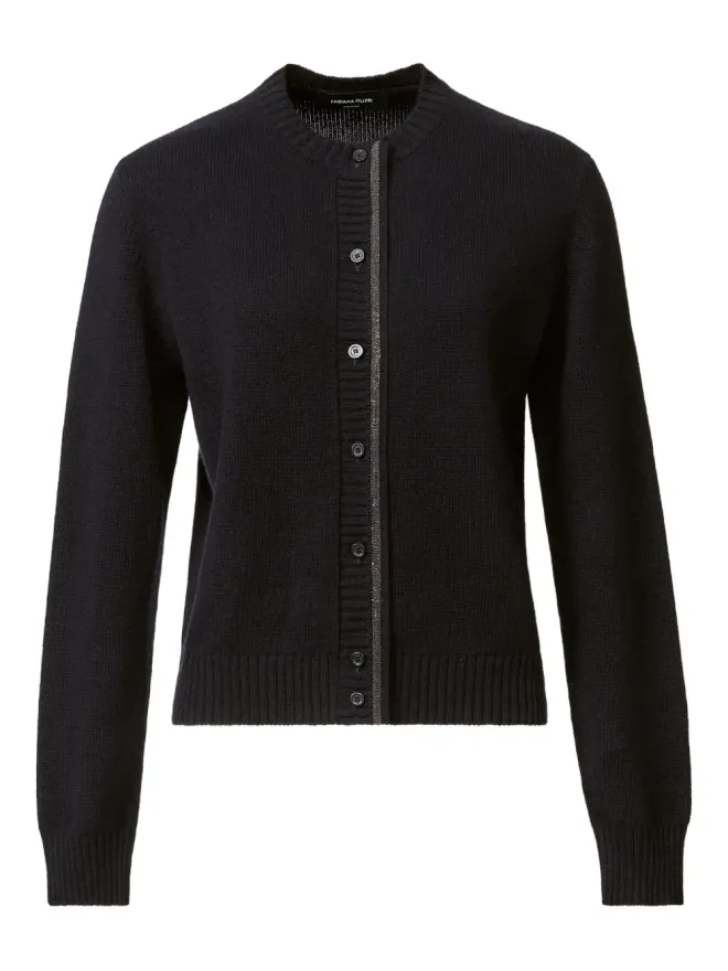 Fabiana Filippi Fabiana Filippi エンベリッシュドボタンカーディガン ブラックの商品画像