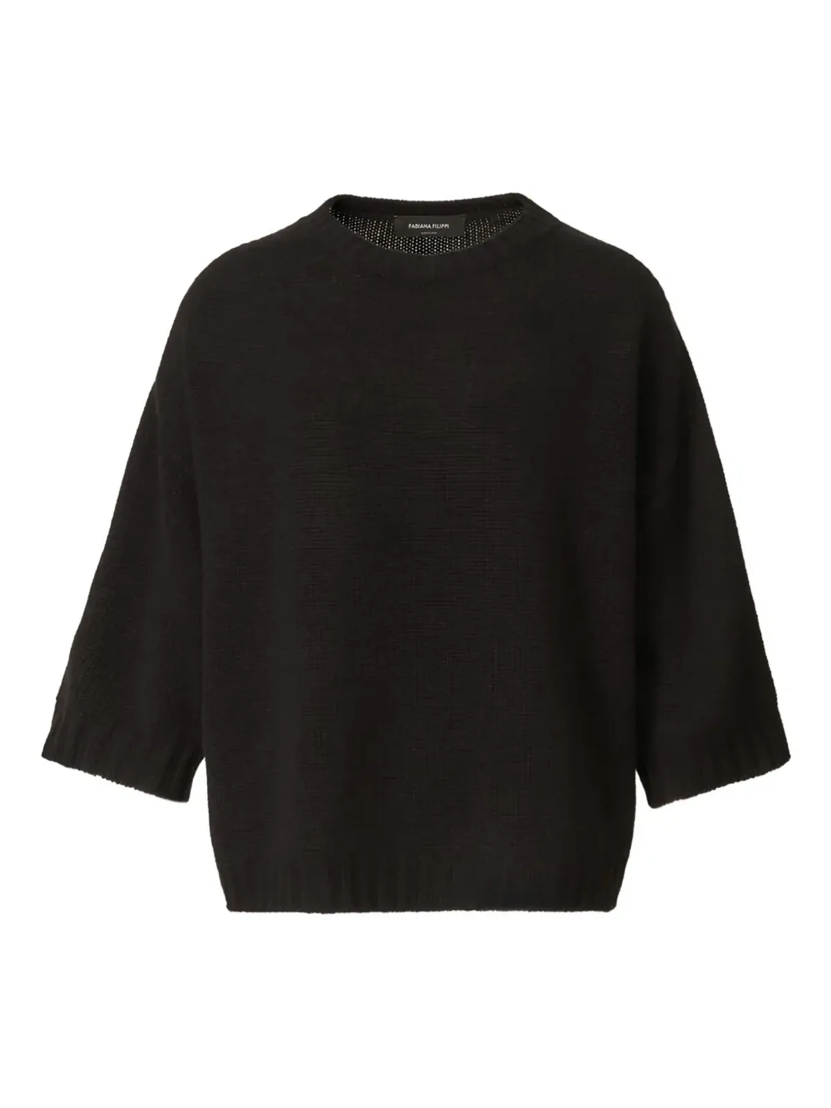 Fabiana Filippi boxy half-sleeve jumper - Black - 画像1