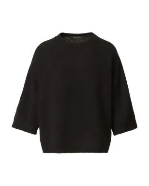 Fabiana Filippi boxy half-sleeve jumper - Black - サムネイル1