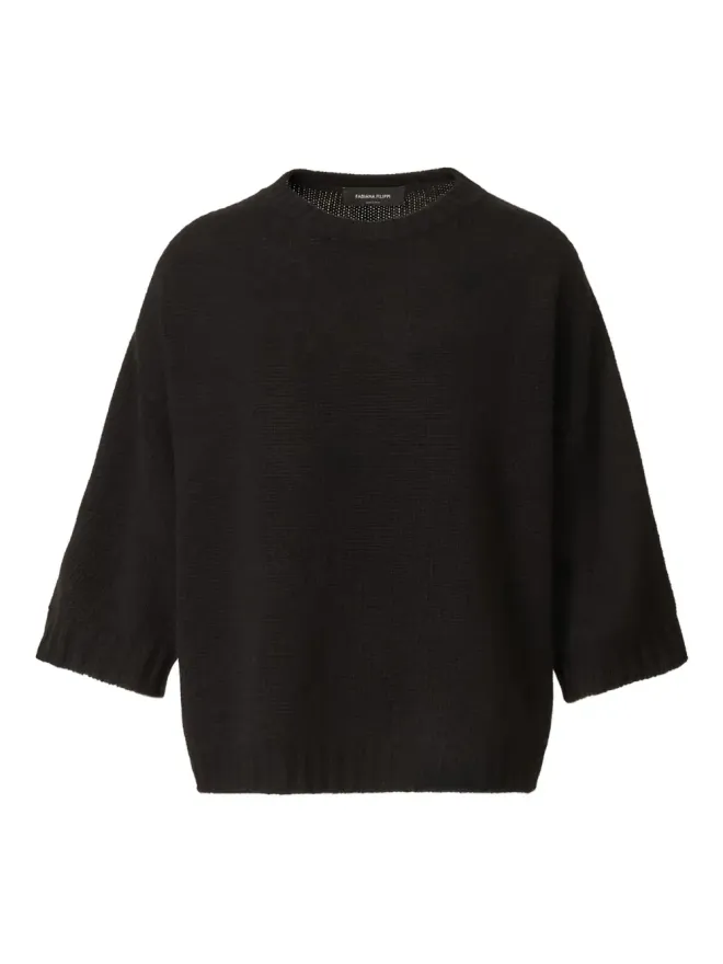 Fabiana Filippi Fabiana Filippi boxy half-sleeve jumper - Blackの商品画像