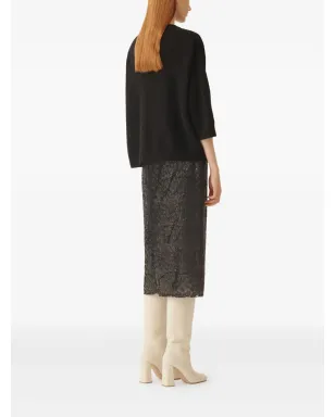 Fabiana Filippi boxy half-sleeve jumper - Black - サムネイル3