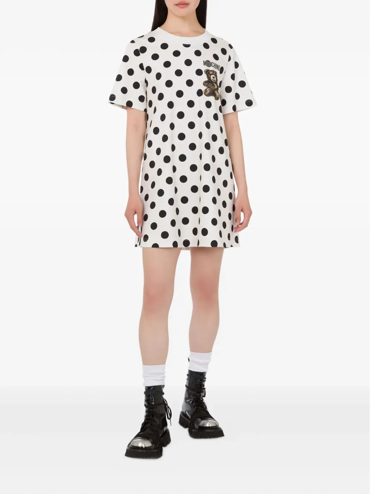 Moschino polka-dot teddy mini day dress - White - 画像2
