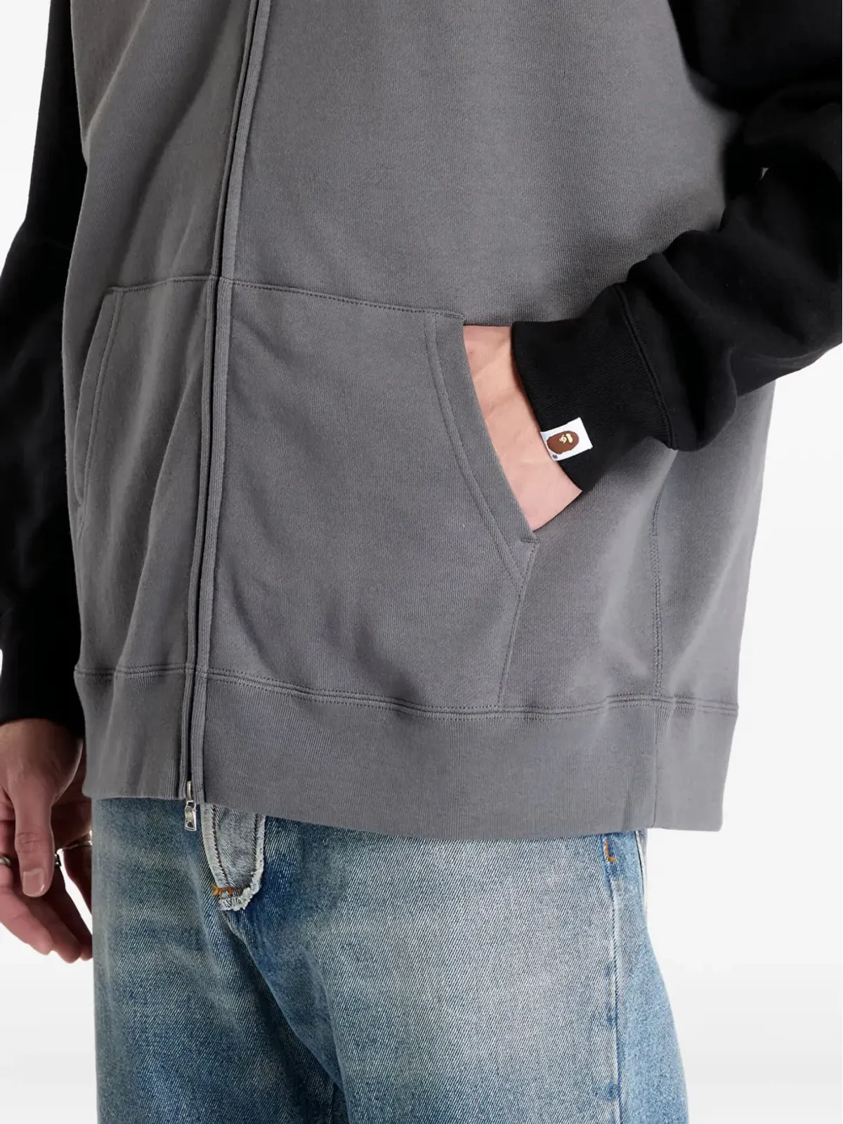 A BATHING APE® シャーク柄ジップアップフーディー - グレー - 画像5