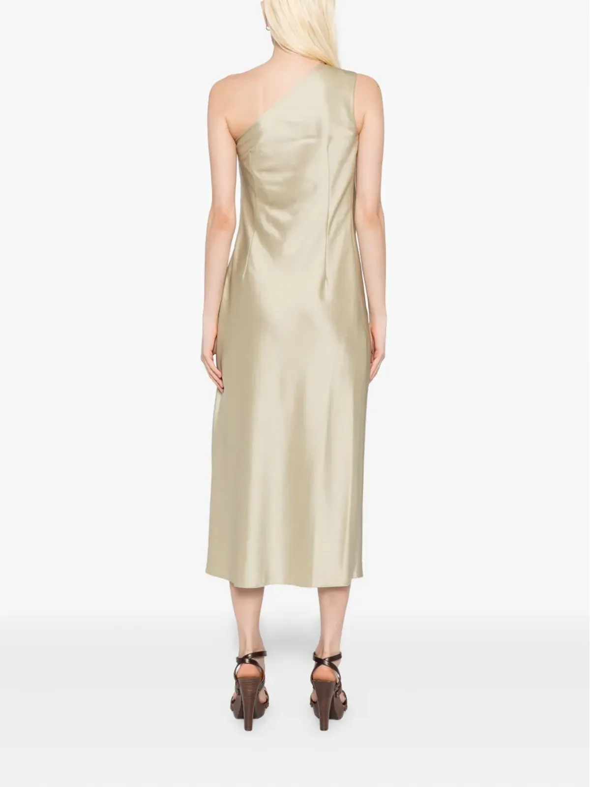 Amsale Satin one-shoulder dress - Gold - 画像4