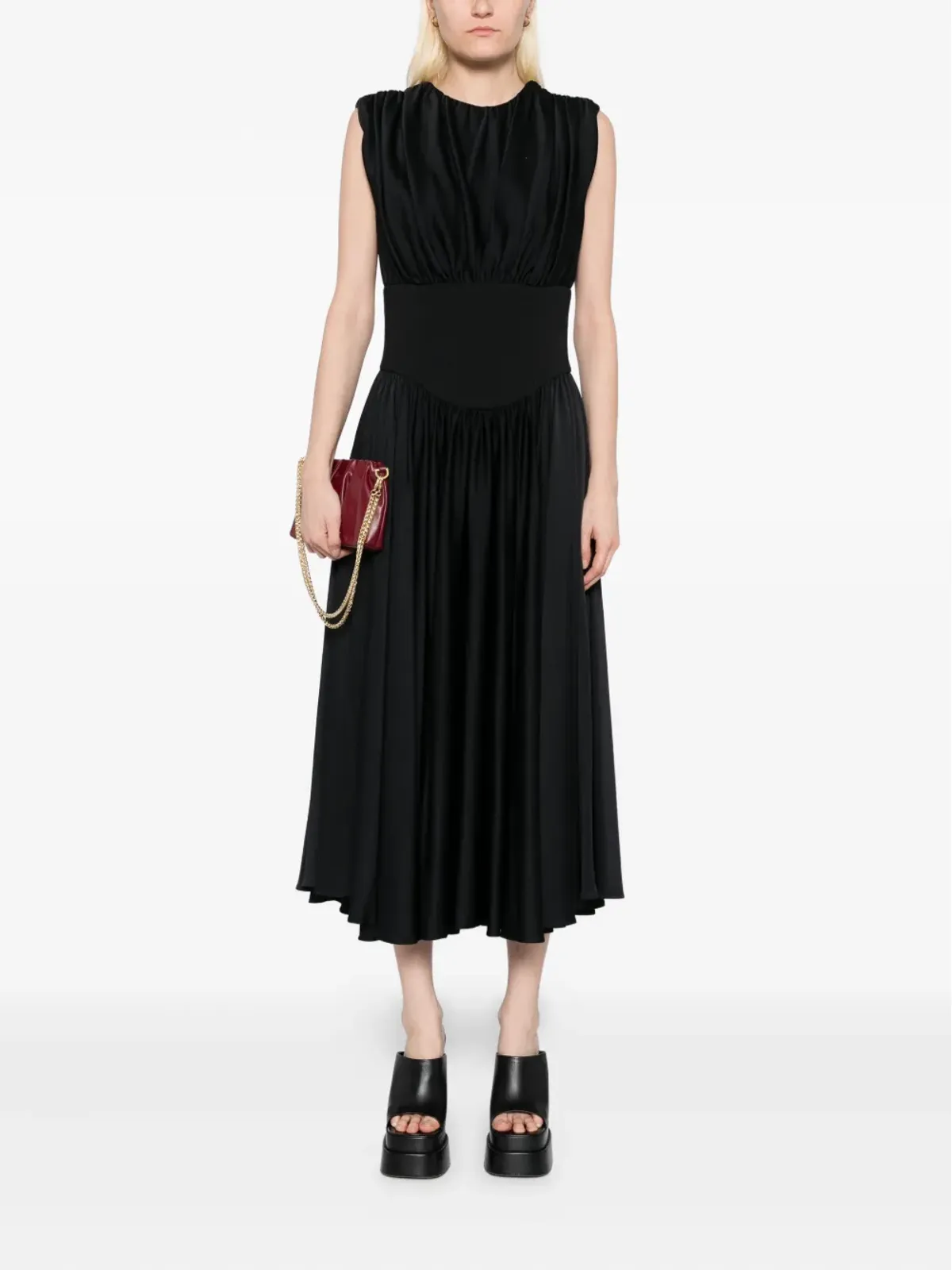 Amsale back-crepe corset dress - Black - 画像2