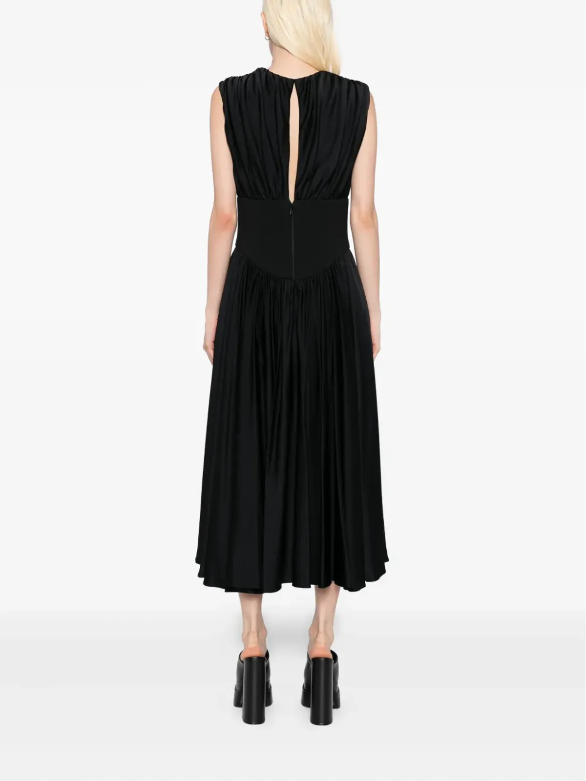 Amsale back-crepe corset dress - Black - 画像4