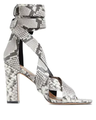 Cynthia Rowley セシー・スネークスキン ラップアラウンド ヒールサンダル - サムネイル1