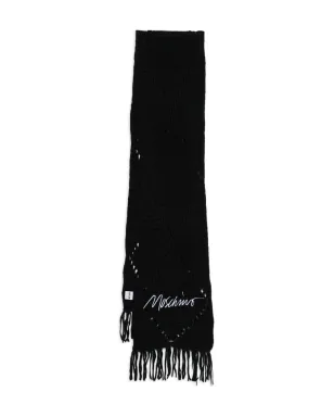 Moschino ロゴフリンジスカーフ ブラック - サムネイル1