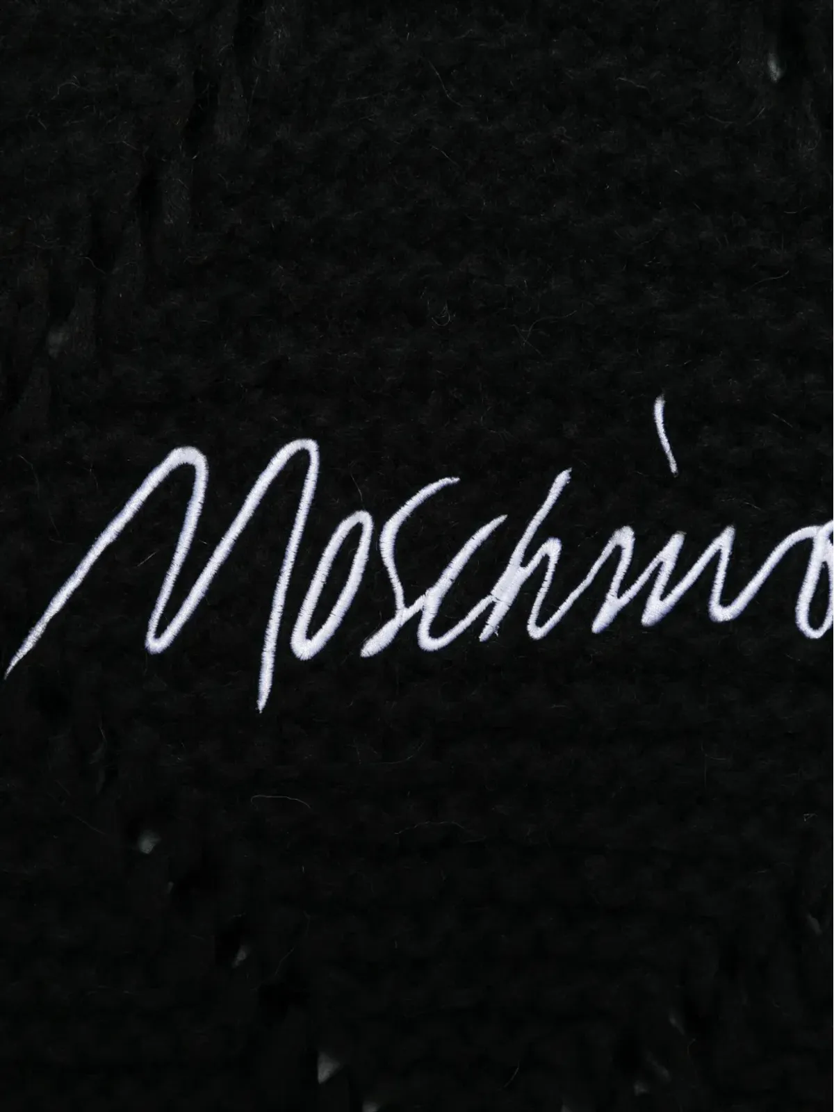 Moschino ロゴフリンジスカーフ ブラック - 画像2
