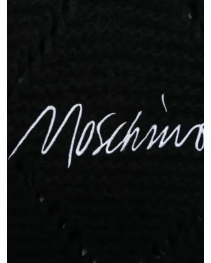 Moschino ロゴフリンジスカーフ ブラック - サムネイル2