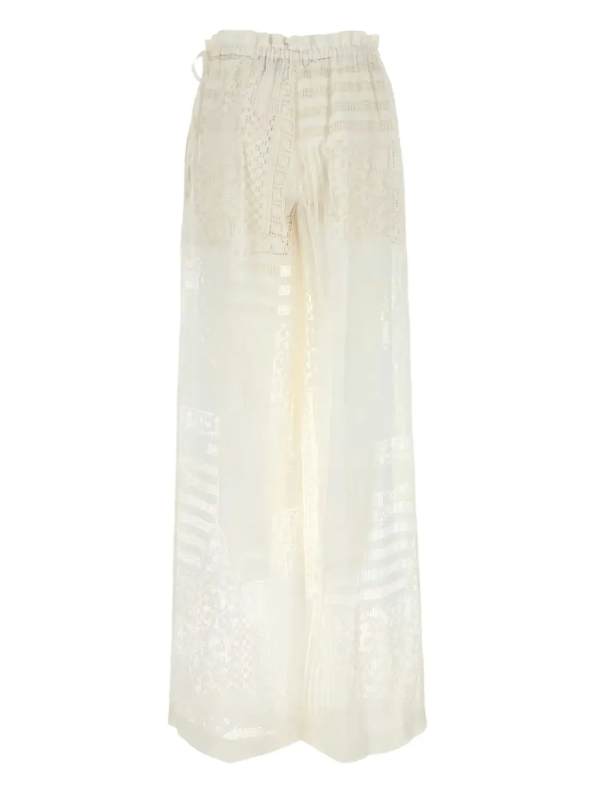 FENDI lace-panel trousers - White - 画像2