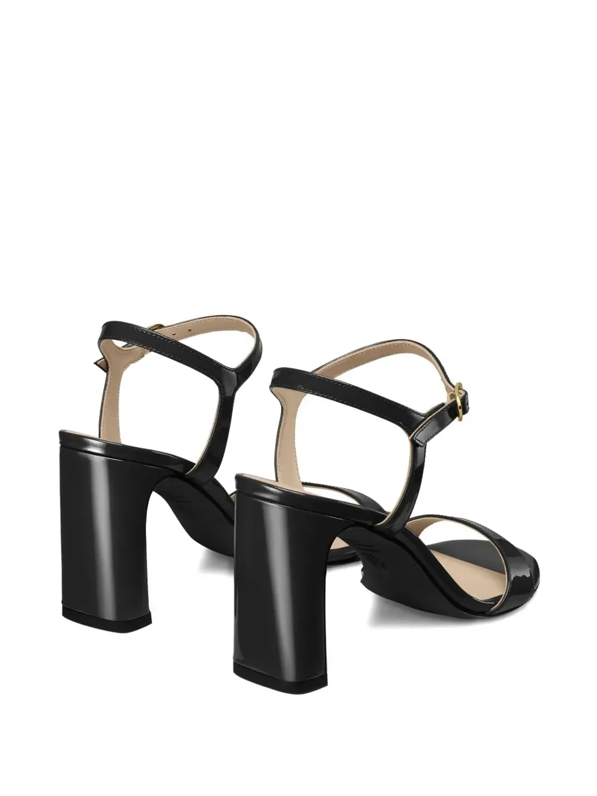 Stuart Weitzman Babetteパテントレザー アンクルストラップ サンダル - Black - 画像4