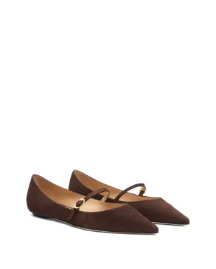 Stuart Weitzman Emilia ポインテッドトゥ バレエフラット - ブラウン - サムネイル2