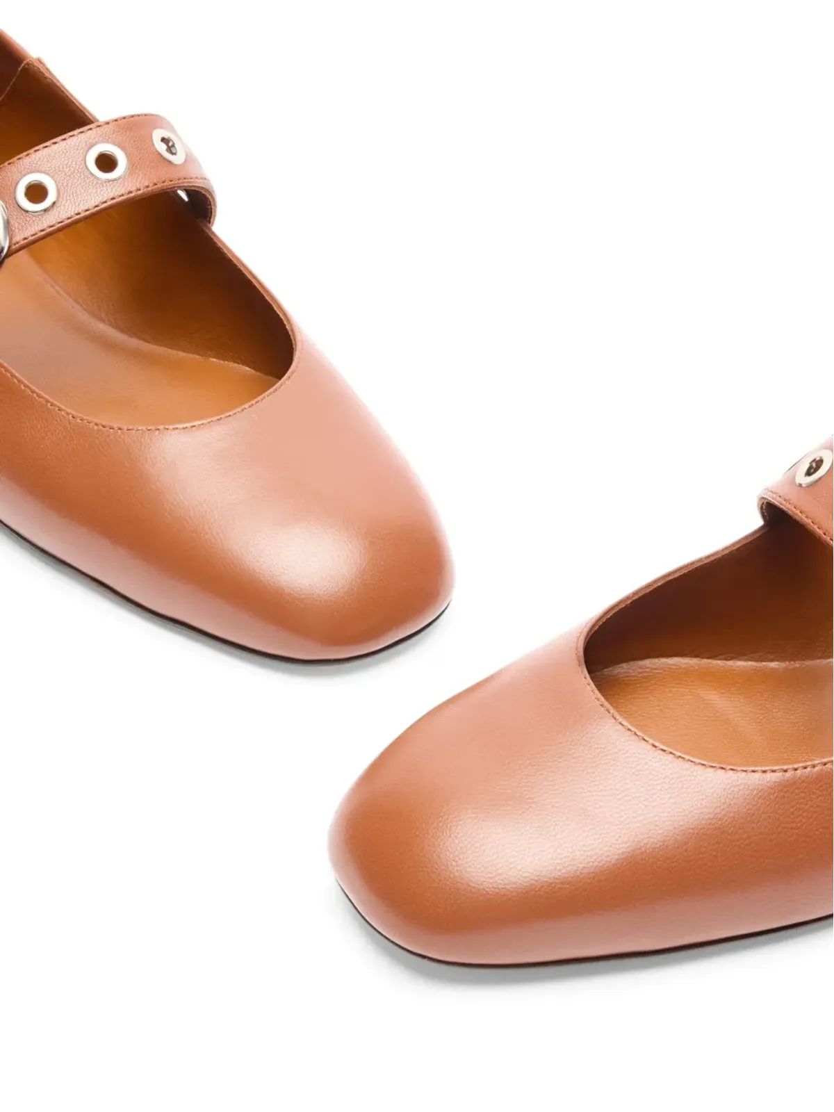 Stuart Weitzman Supermoto Mary Jane バックルディテール バレエフラット - Brown - 画像5