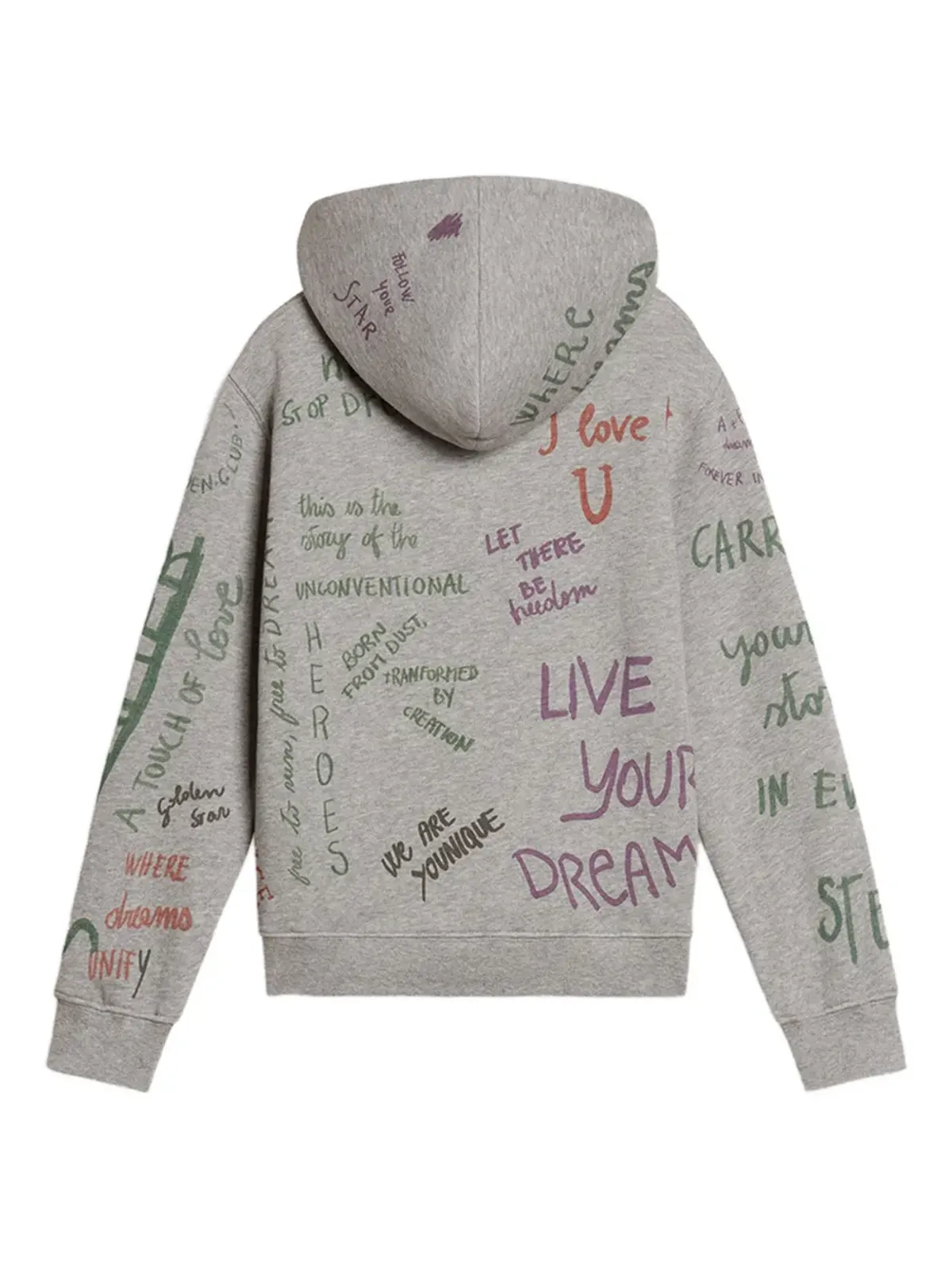 Golden Goose Kids プリント入りフリースフーディー - グレー - 画像2